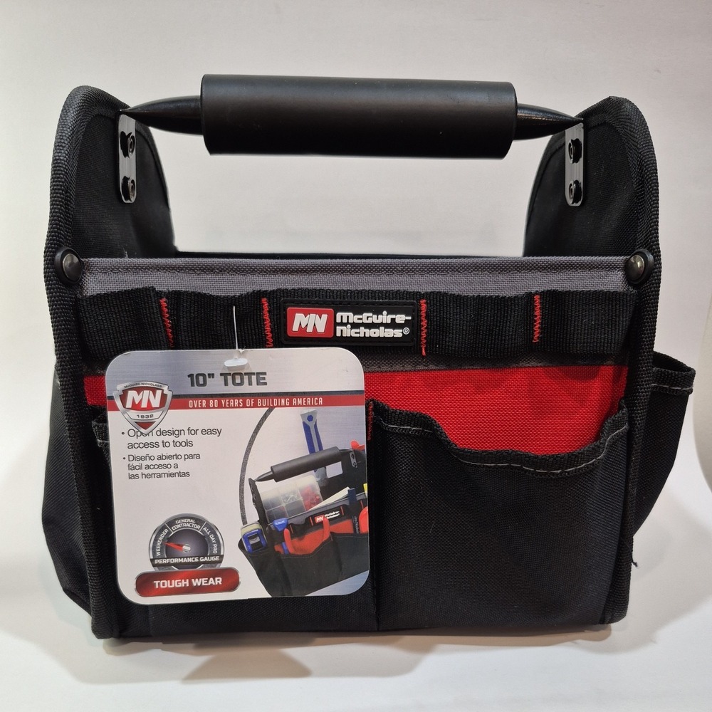 McGuire-Nicholas 22510 10 Inch Tool Tote Bag‎ ToughWear Weekender Black/Red
